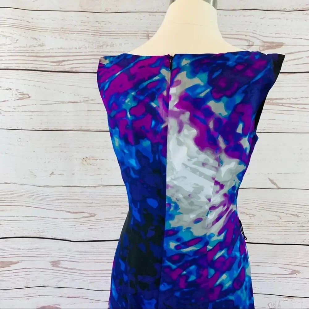 Worthington sheath dress keyhole neckline blue - Picture 6 of 10